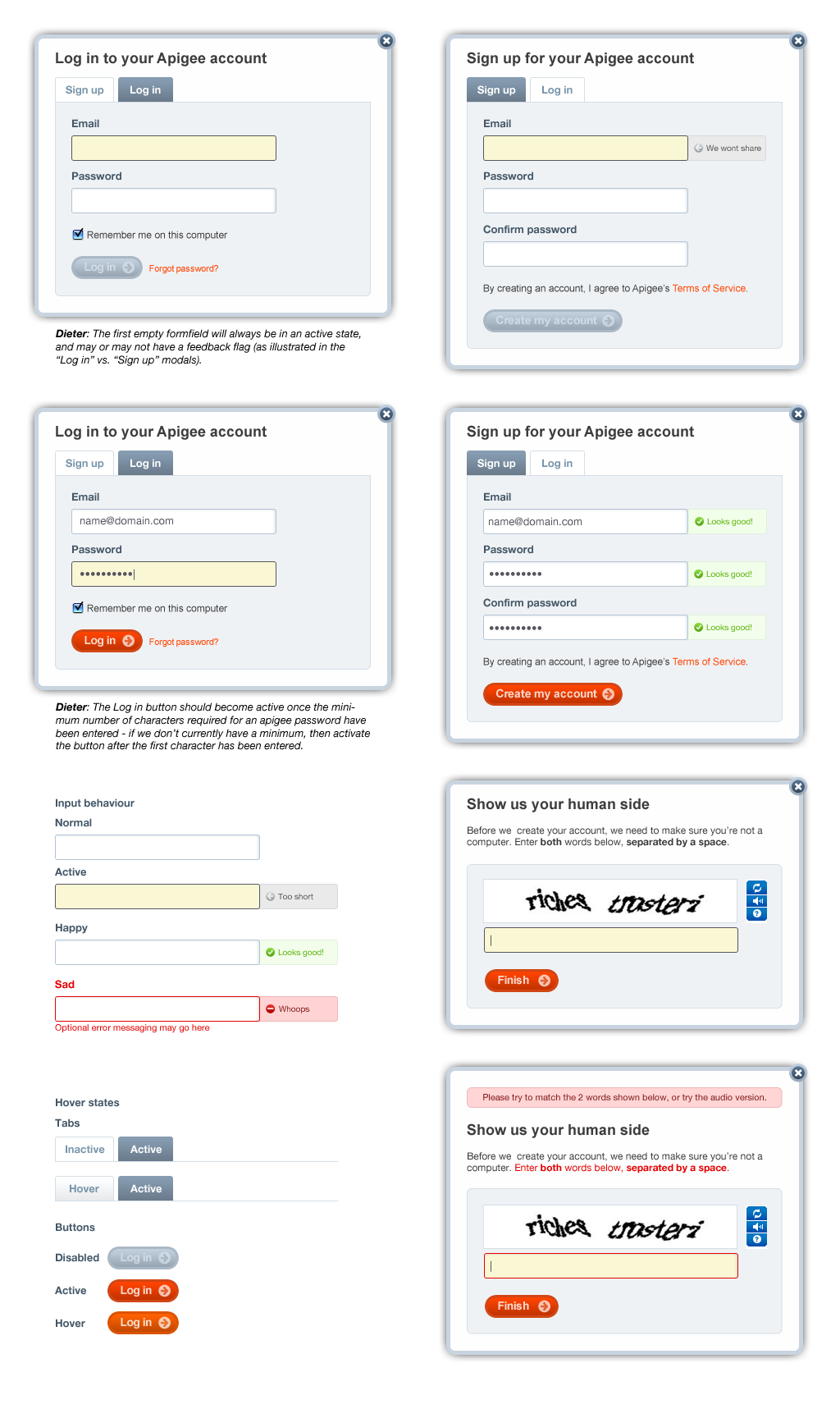 Apigee: New modal style